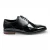 Zwarte herenschoenen van lakleer met vleugelneus (PV-model)