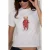 Bedrukt cropped T-shirt met ronde hals