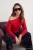 TRENDYOLMİLLA Dames Rood Effen Lang Getailleerd Blouses