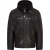 Zwart leren bikerjack met capuchon voor heren – Stavern
