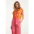 Smashed Lemon 25001 v-hals korte mouw top met citroenstrepen print |