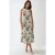 Linnen Voel Mouwloze Crew Neck Midi Jurk
