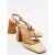 Rivie Raffia Pump met Vierkante Neus en Blokhak (Dames)