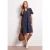 Street One Dames Knielange jurk met shiffleymotief in Blauw