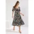 TRENDYOLMİLLA Dames Donkerblauw Bloemen Midi Kort Casual A-lijn Jurken