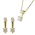 Orphelia ‘Lykke’ Dames 925 Zilveren Set: Ketting-Pendant + Oorbellen – Gouden SET-7128/G