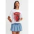 Dames Katoenen Bedrukt Crew Neck T-shirt