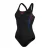 Speedo Dameszwempak met abstracte print en muscleback-ontwerp (Zwart, Rood)
