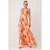 TRENDYOLMİLLA Dames Oranje Bloemen Maxi Mouwloos Diploma-uitreiking / Gala A-lijn Avond & Gala Jurk