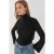 Draped Halflange Turtleneck Lange Mouw Slim Fit Top