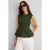 TRENDYOLMİLLA Dames Kaki Effen Lang Peplum Blouses