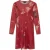 Ted Baker Midi-jurk Met Lange Mouwen En Meshprint In Rood