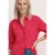 Street One Dames Overhemdblouse met lange mouwen en gestreept patroon in Rood