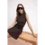 TRENDYOLMİLLA Dames Bruin Effen Kort / Mini Mouwloos Skater Jurken