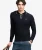 Gebreide Tipped Poloshirt Relaxed Pasvorm Blauw