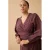 Kaffe Curve viscose maxi wikkeljurk Plus Size – donkerbruin