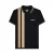 Lambretta Heren Polo Shirt met Verticale Streep (Zwart/Nomad)
