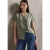 Street One Studio Dames Blouse met korte mouwen in effen kleur in Groen