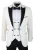 Heren beige smoking blazer vest brokaat ivoor satijn paisley dinerjas