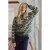 FREEQUENT gebreid vest met print en wol – groen