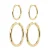 PILGRIM gold plated oorbellen Eve – set van 2