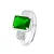 Ring “Emerald Color” -kristal en verstelbare zirkoniumoxiden 925 – Gatsby