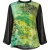 Top met lange mouwen, doorschijnende mouwen en abstracte groene print.