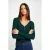 Morgan geribde top met rits groen