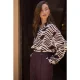 Nukus Nkf02138 392 adora blouse zebra offwhite/cherry