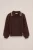 WE Fashion – Meisjes fijngebreide polo met contrast en structuur – Regular fit – Donkerbruin –