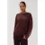 HARPER & YVE kanten oversized semi-transparante top met glitters – roodbruin