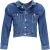 Balenciaga Geknoopte Cropped Jas in Blauwe Katoenen Denim