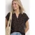 Street One Dames Blouseshirt met gespleten hals en leopatroon in Bruin