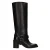 Sacha leren bikerboots met blokhak – zwart