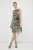 Mouwloze jurk van chiffon met print en ruches