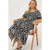 Florale Midi-jurk met Vierkante Kraag en Split