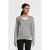 Anytime longsleeve met V-hals grijs melange