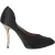 Lanvin Pumps met spitse neus en plateauzool in zwart satijn