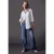 Street One Studio Dames Wijde denim broek in Blauw
