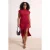 Trendyol Curve Dames Bordeaux Effen Midi Mouwloos Feest Bodycon Grote maten Jurk