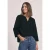 3/4-mouwige corduroyblouse met split in de hals