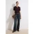 TRENDYOLMİLLA Dames Donkerblauw Effen Wijde pijp Hoge taille Jeans
