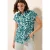 Cecil Dames Gedessineerde linnen blouse in Groen