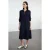 TRENDYOLMİLLA Dames Donkerblauw Effen Midi Lang Casual Recht Jurken