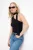 TRENDYOLMİLLA Dames Zwart Effen Mouwloos Getailleerd Blouses