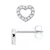 Oorbellen Diamond White Gold Hearts 0080 Cts