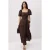TRENDYOLMİLLA Dames Bruin Bloemen Maxi Kort Skater Jurken