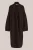 WE Fashion – Dames lang gebreid vest van wolmix – Regular fit – Donkerbruin –