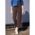 Street One Studio Dames 7/8 Mid Waist broek met wijde pijpen in casual pasvorm in Bruin