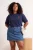 Trendyol Curve Dames Donkerblauw Geborduurd Kort Oversized Grote maten T-shirts